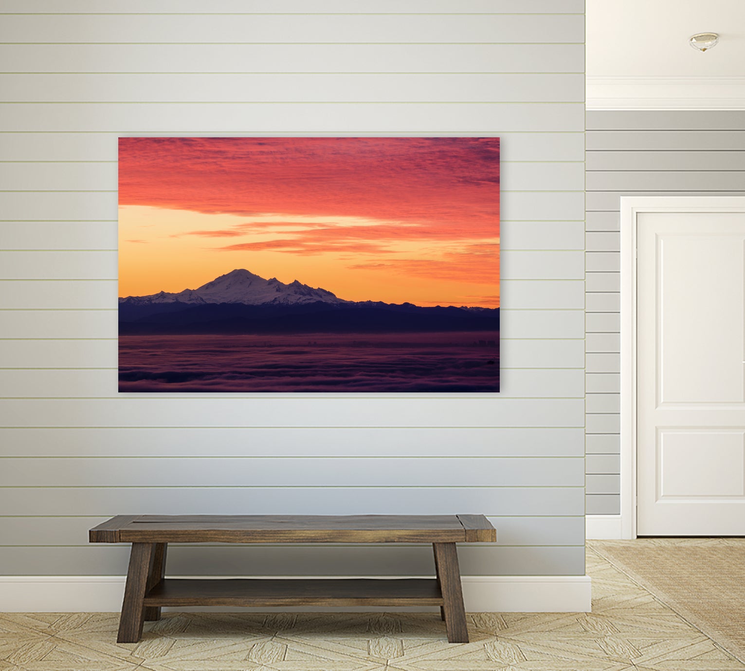 Mt. Baker Sunrise by Julian Russell on GIANT ART - yellow processing/programming