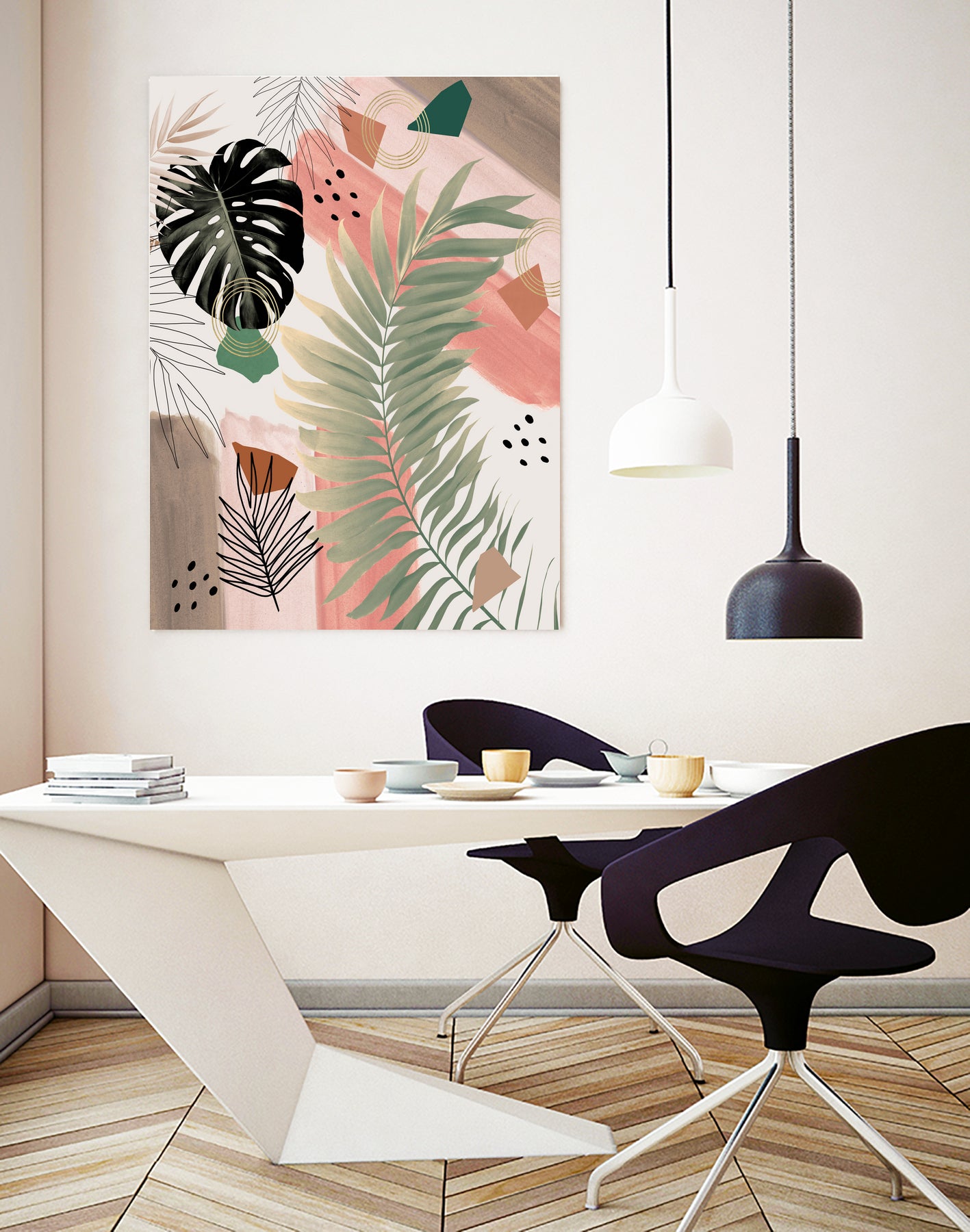 Palm Leaf Summer Glam #1 #tropical #decor #art by Anita & Bella Jantz on GIANT ART - pink digital drawing