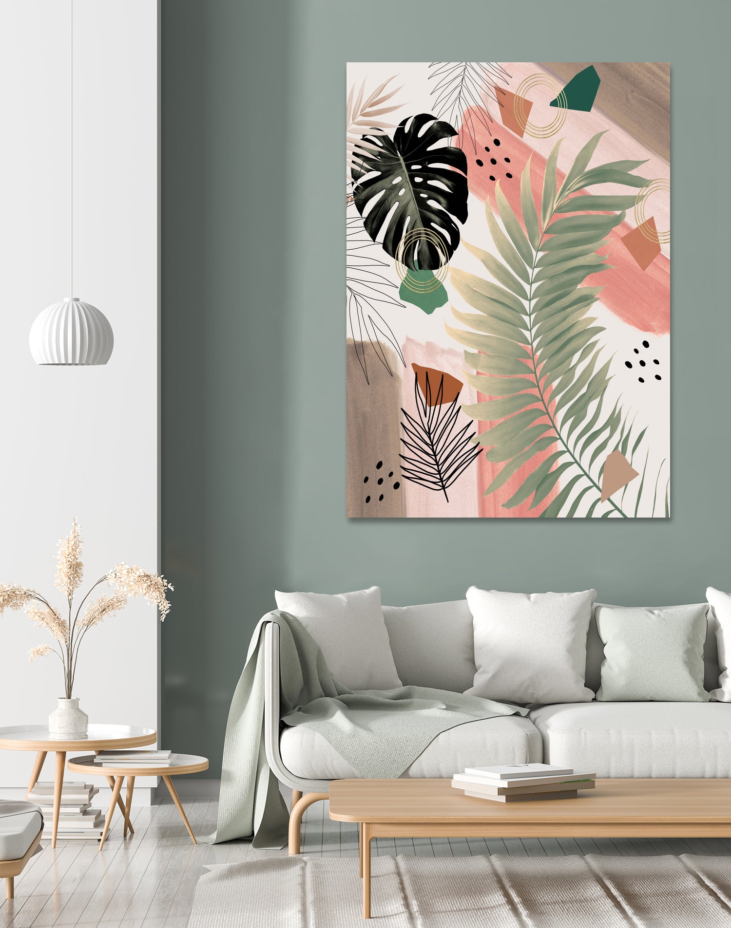 Palm Leaf Summer Glam #1 #tropical #decor #art by Anita & Bella Jantz on GIANT ART - pink digital drawing
