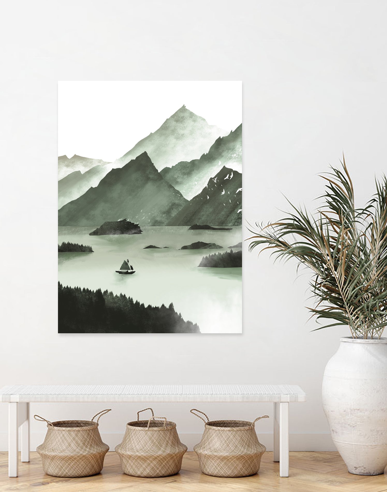 Calm Lake by Tomasz Dąbek on GIANT ART - green digital painting