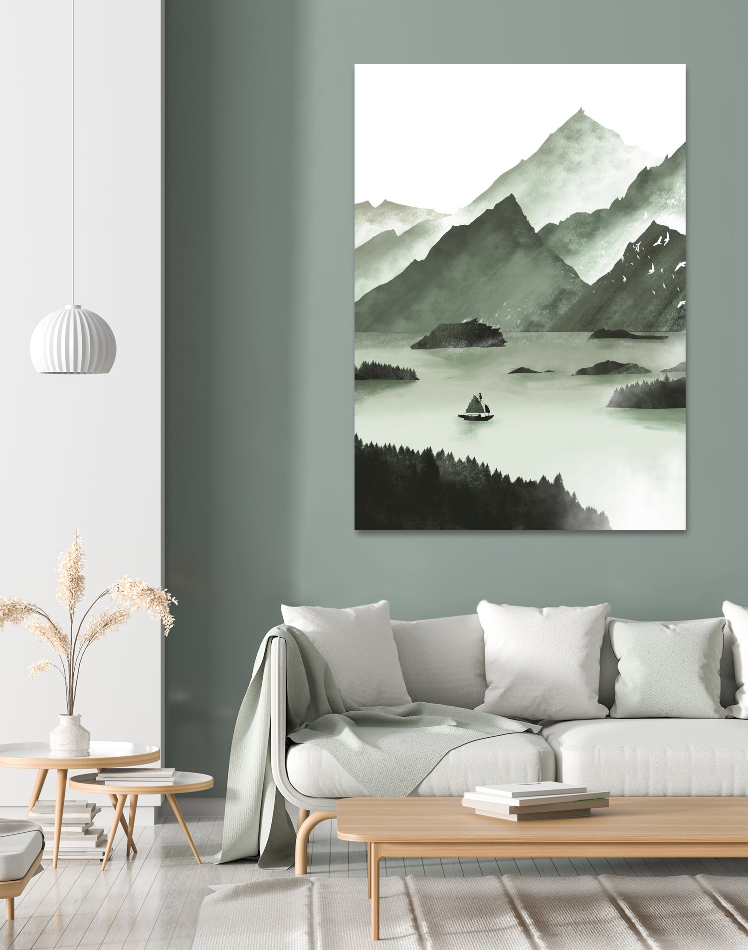 Calm Lake by Tomasz Dąbek on GIANT ART - green digital painting