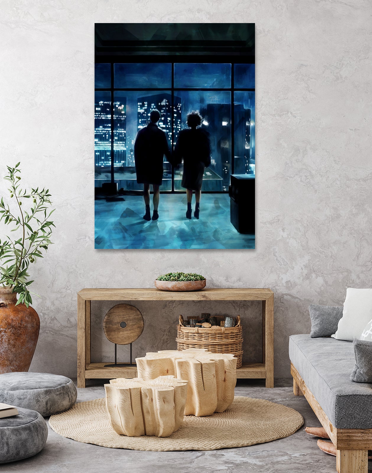 Fight Club by Dmitry Belov on GIANT ART - blue digital painting