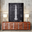 Rocket blueprints by map collection on GIANT ART - black mixed media
