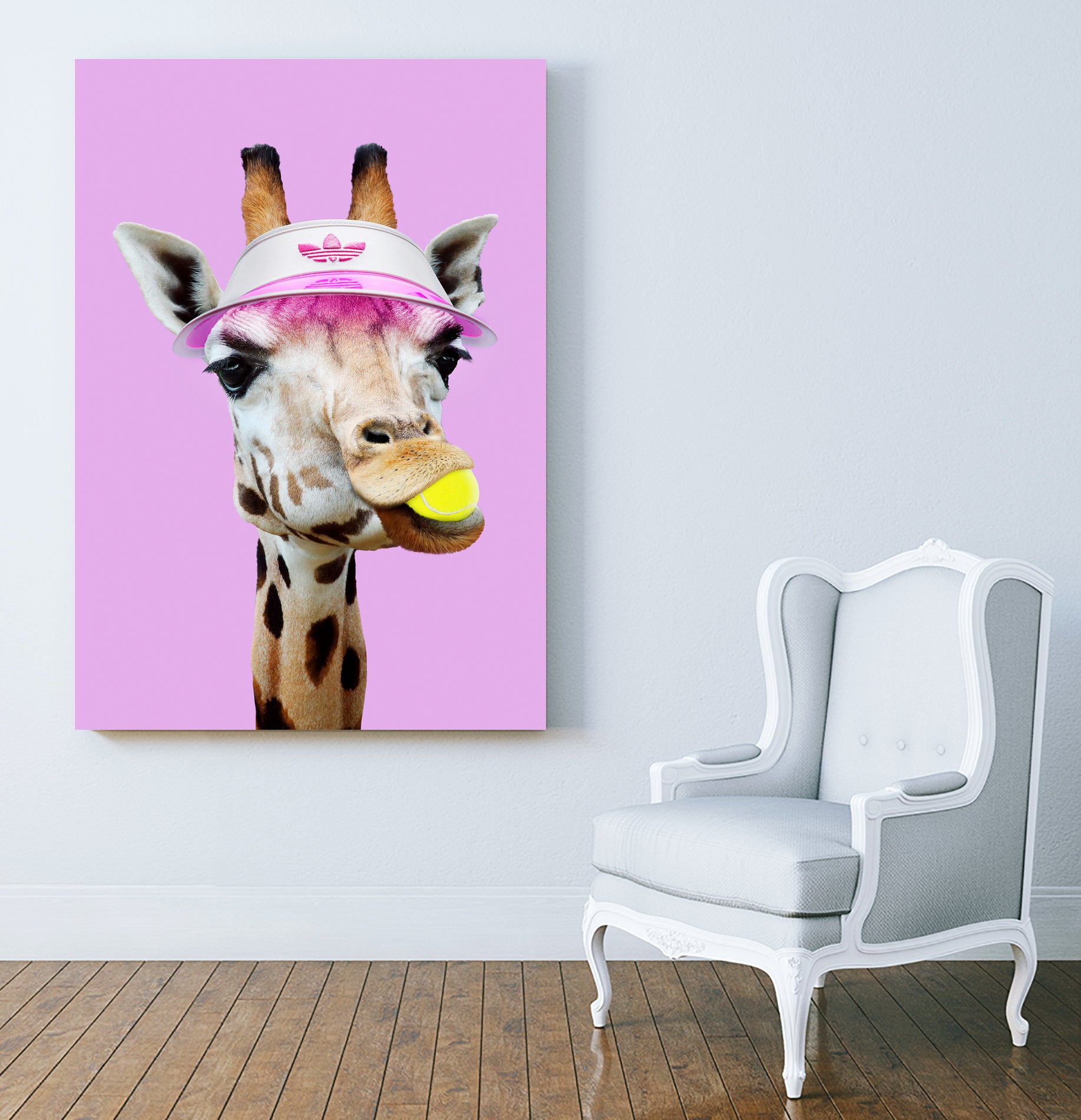 TENNIS GIRAFFE by Jonas Loose on GIANT ART - fuchsia photo manipulation