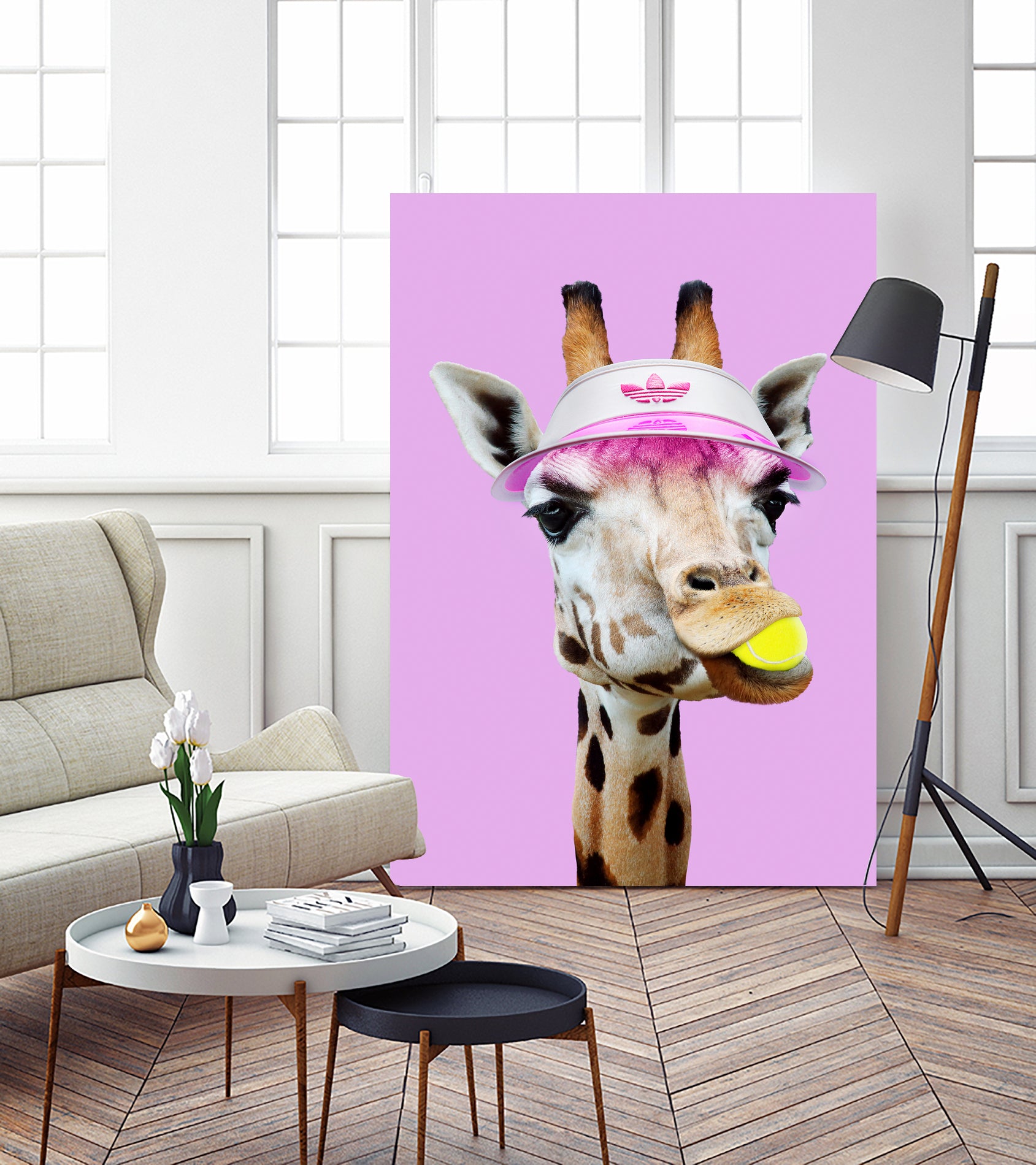 TENNIS GIRAFFE by Jonas Loose on GIANT ART - fuchsia photo manipulation
