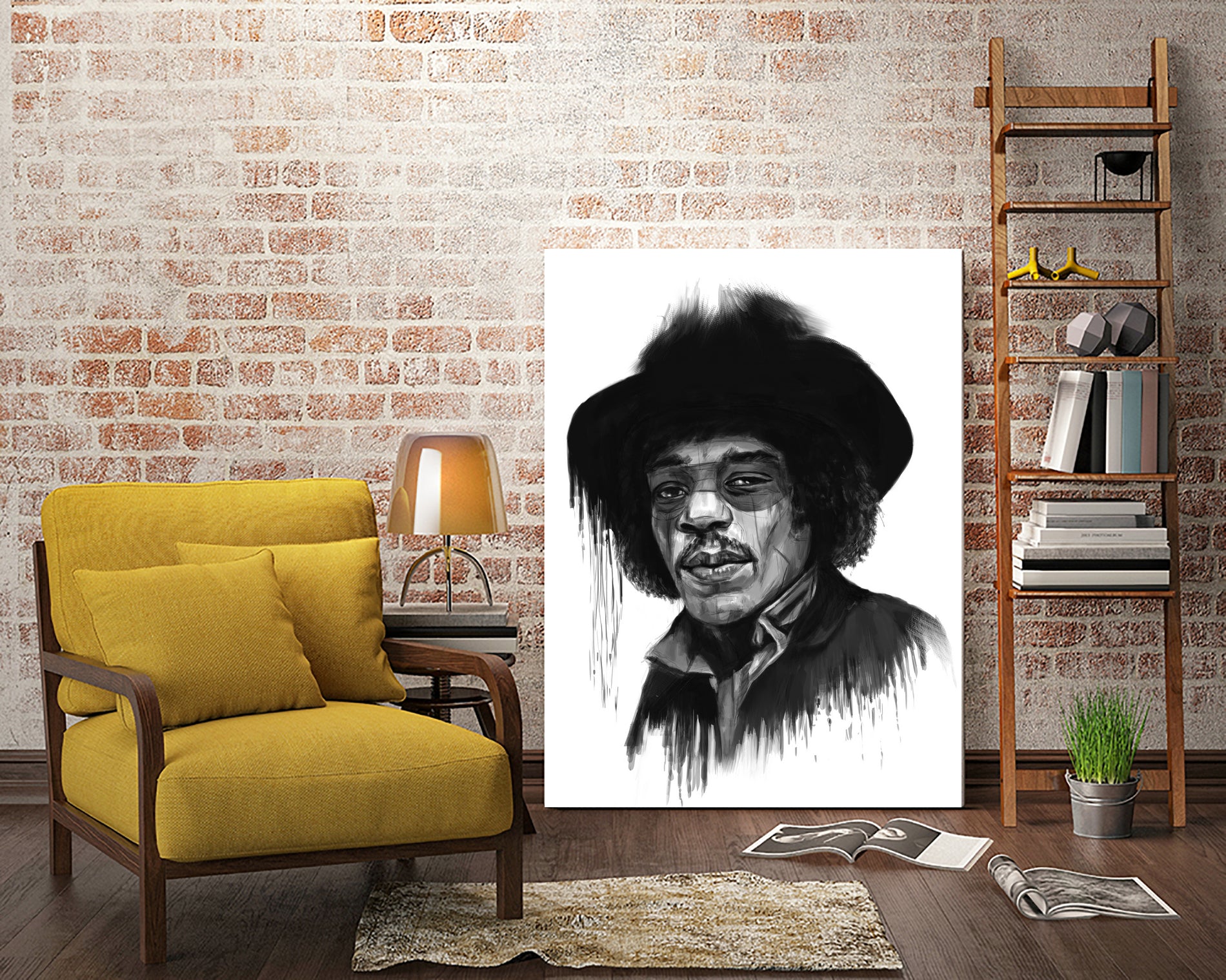 Hendrix by Solti Balázs on GIANT ART - white digital painting