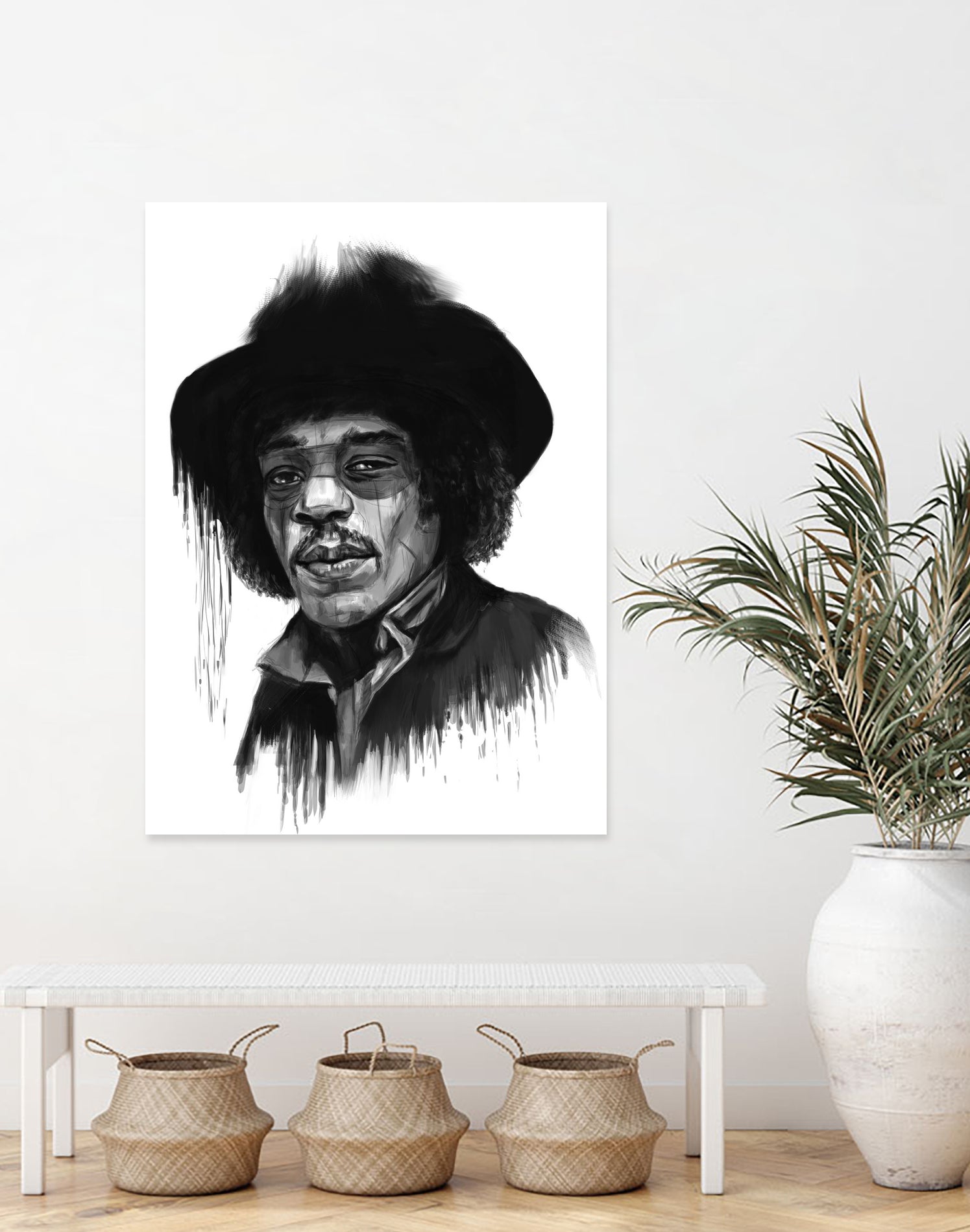 Hendrix by Solti Balázs on GIANT ART - white digital painting