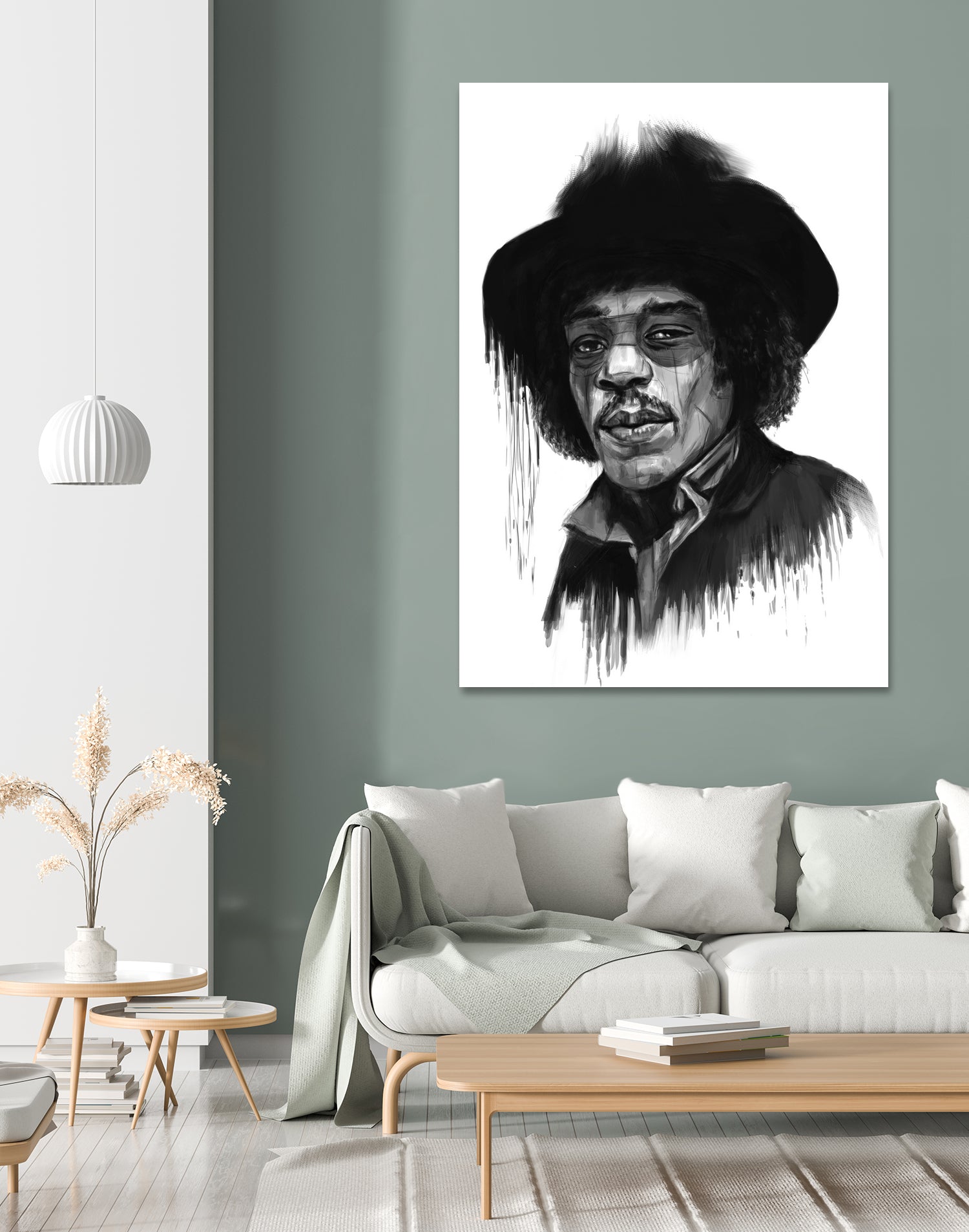 Hendrix by Solti Balázs on GIANT ART - white digital painting