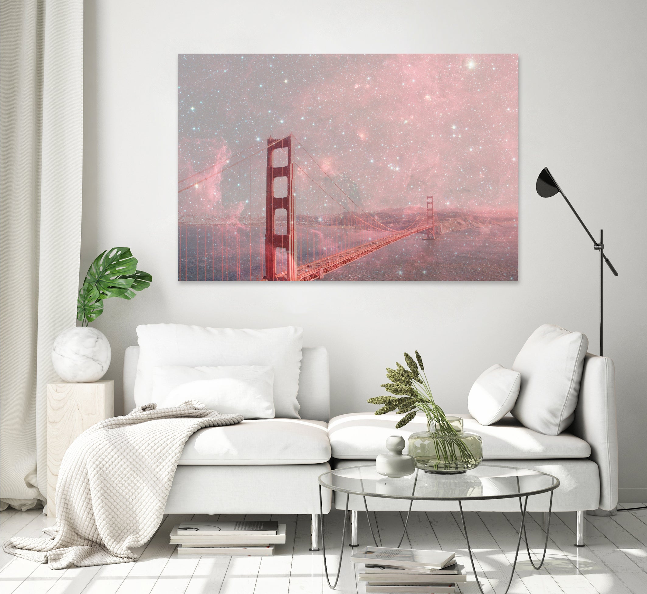 Stardust Covering San Francisco by Bianca Green on GIANT ART - pink photo illustration