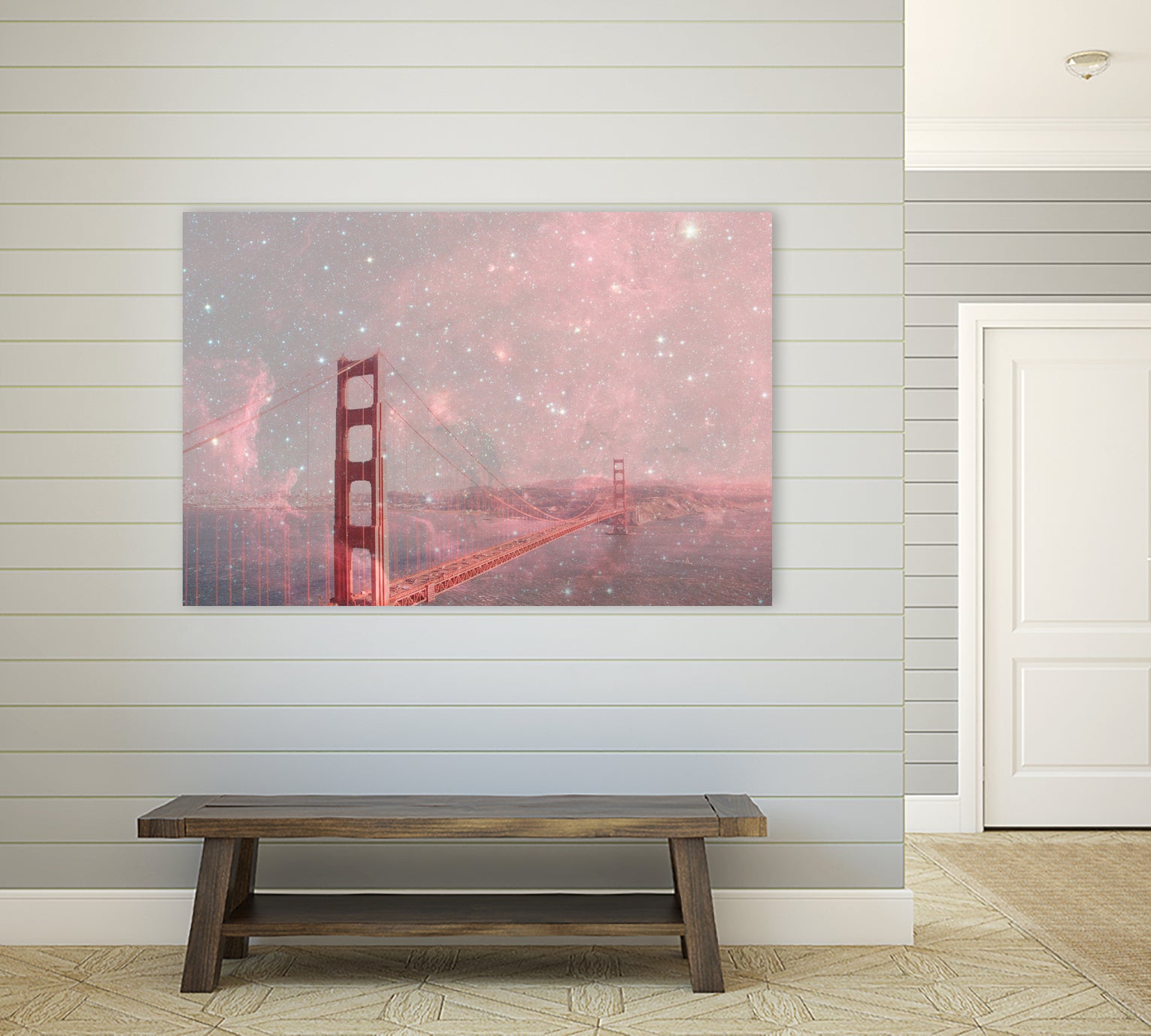 Stardust Covering San Francisco by Bianca Green on GIANT ART - pink photo illustration