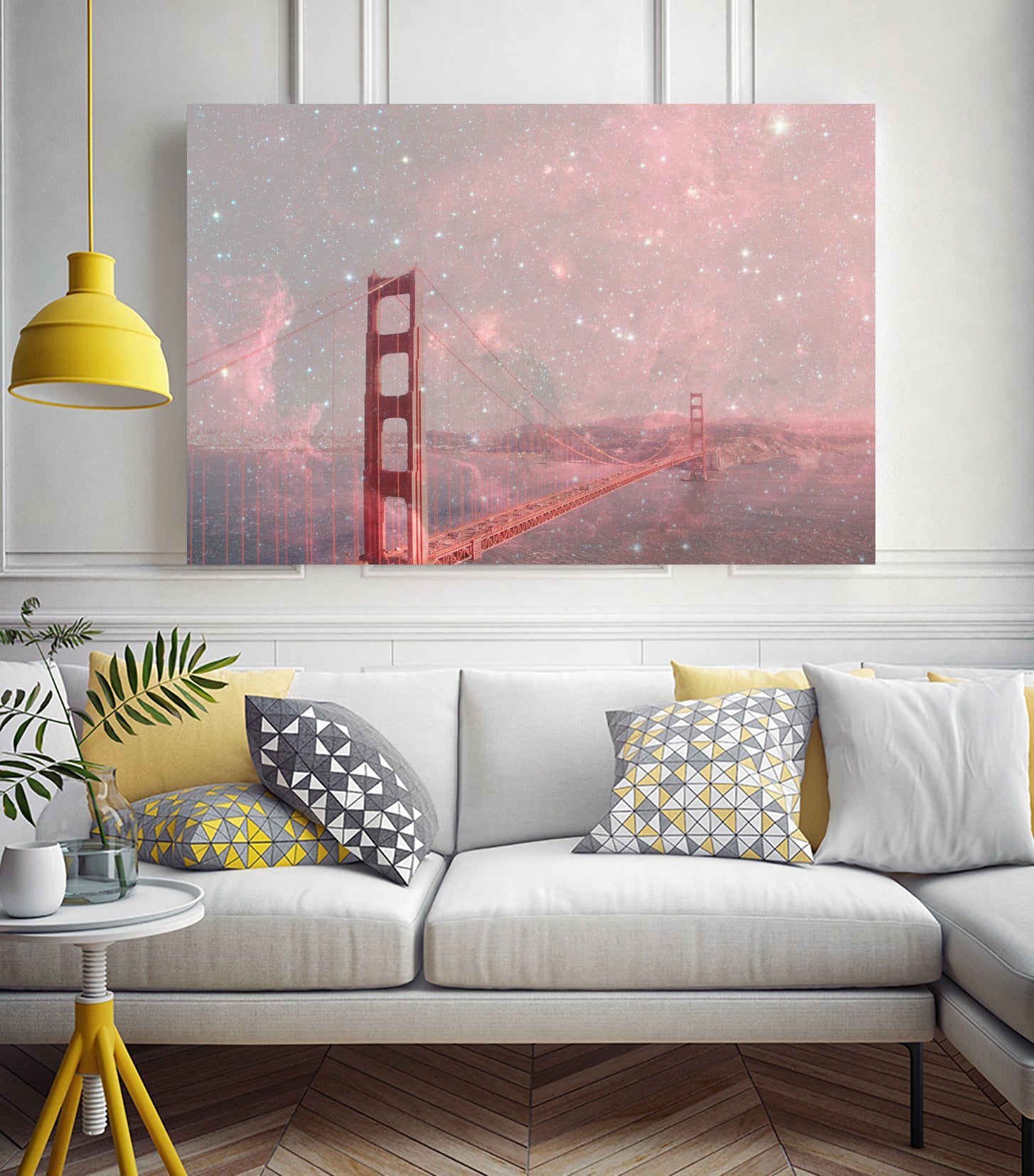 Stardust Covering San Francisco by Bianca Green on GIANT ART - pink photo illustration