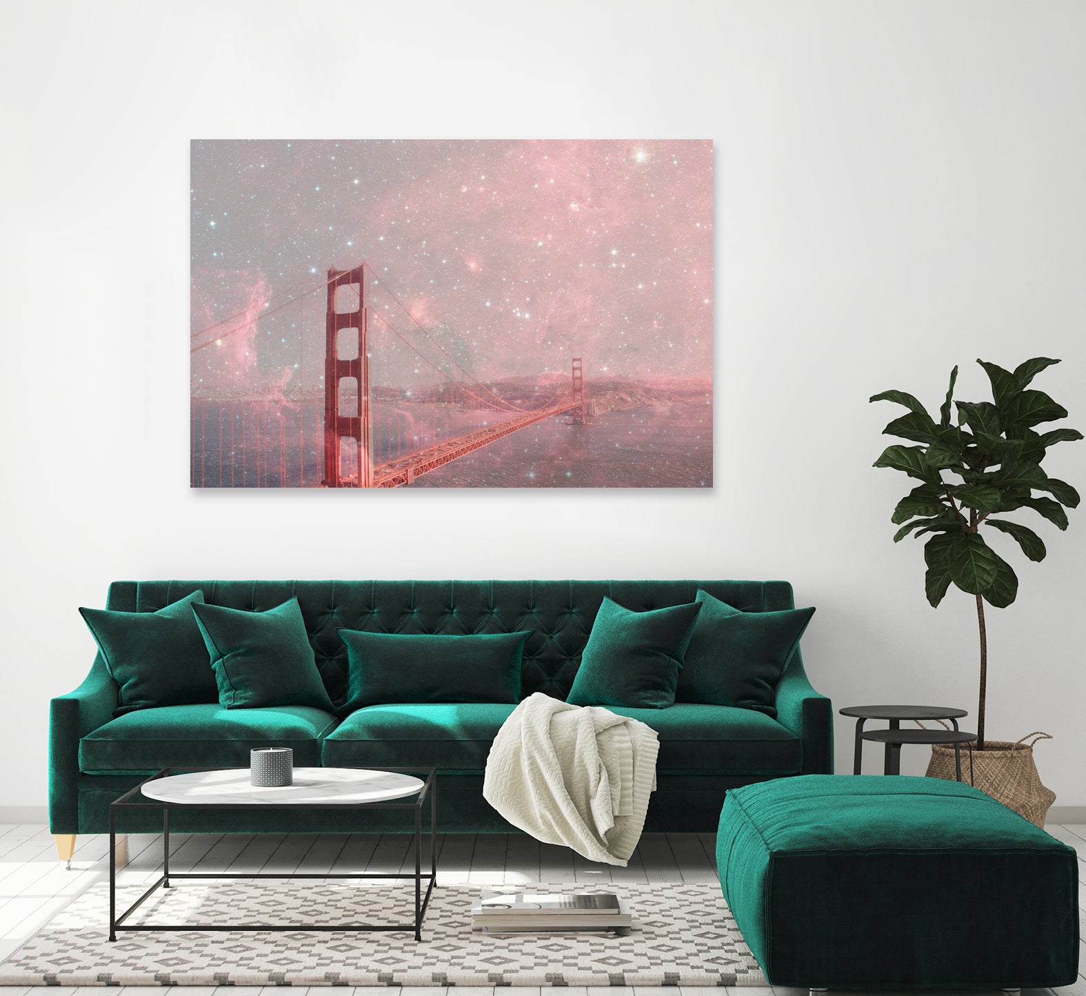 Stardust Covering San Francisco by Bianca Green on GIANT ART - pink photo illustration