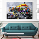 More Marvel & DC Superheroes Lunch Atop A Skyscraper by Dan Avenell on GIANT ART - gray digital painting