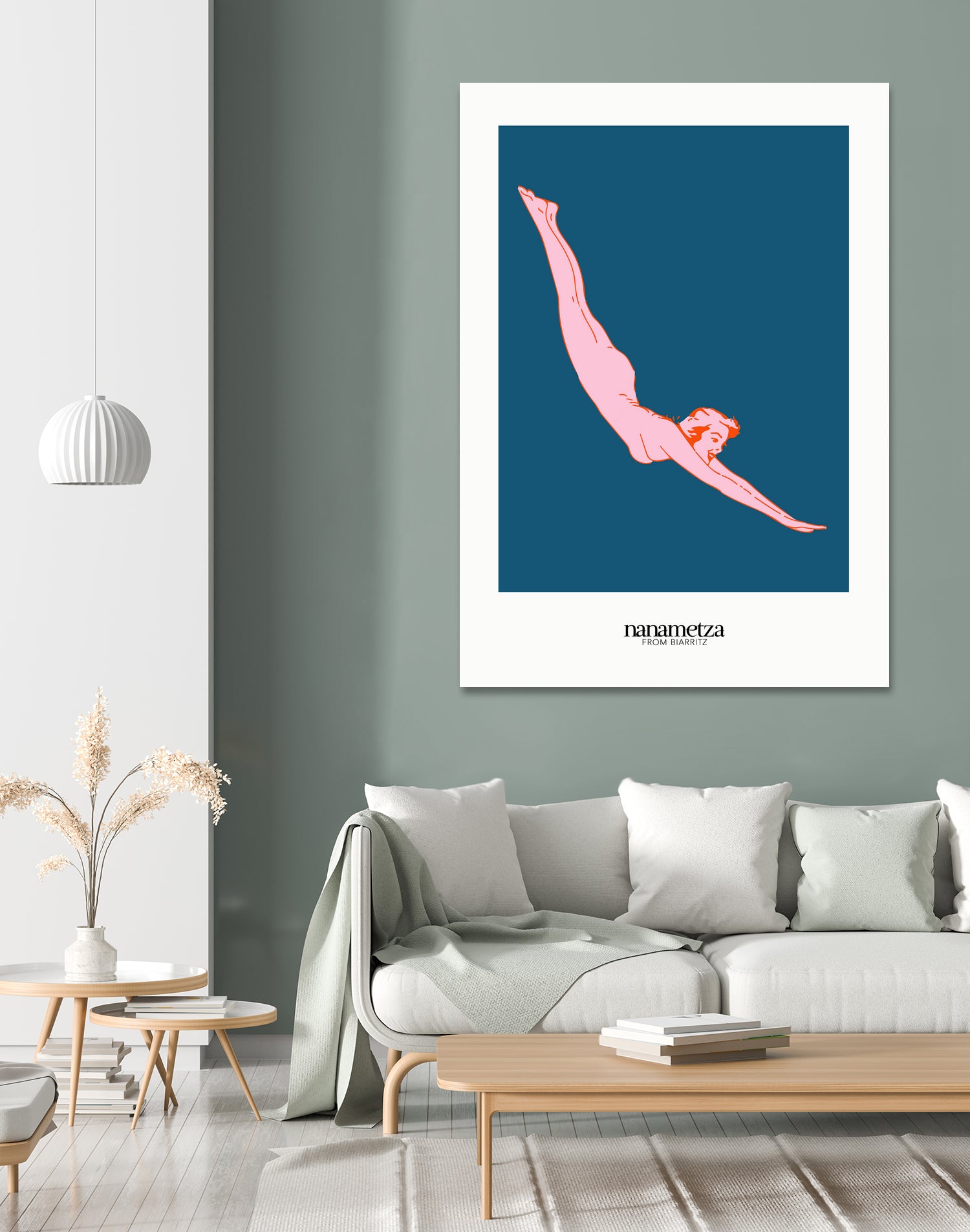 Baigneuse by Nanametza Biarritz on GIANT ART - blue digital drawing