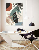 Minimal Yin Yang Monstera Fan Palm Finesse #1 #tropical by Anita & Bella Jantz on GIANT ART - green digital drawing