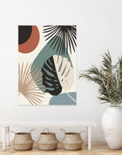 Minimal Yin Yang Monstera Fan Palm Finesse #1 #tropical by Anita & Bella Jantz on GIANT ART - green digital drawing