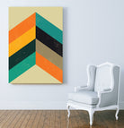 Mid Century Chevron by Studio North on GIANT ART - orange digital drawing