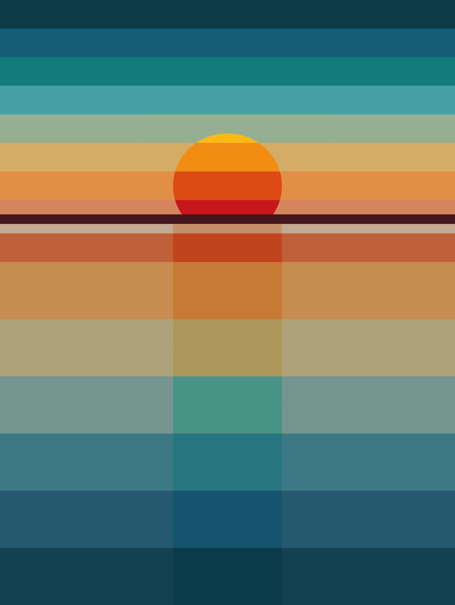 Geometric Sunset by Roland Bánrévi on GIANT ART - yellow vector illustration
