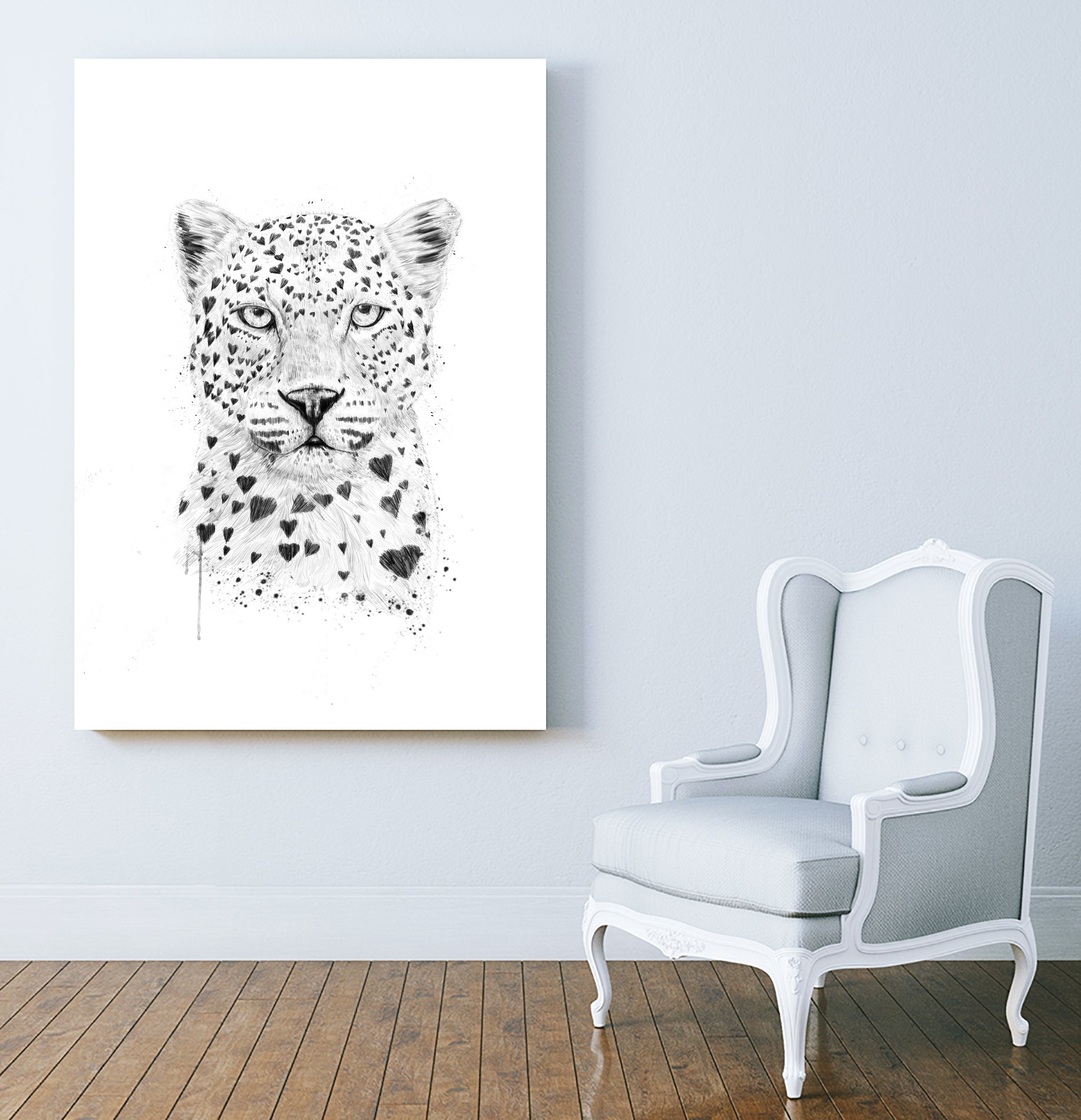 Lovely leopard by Solti Balázs on GIANT ART - white digital drawing
