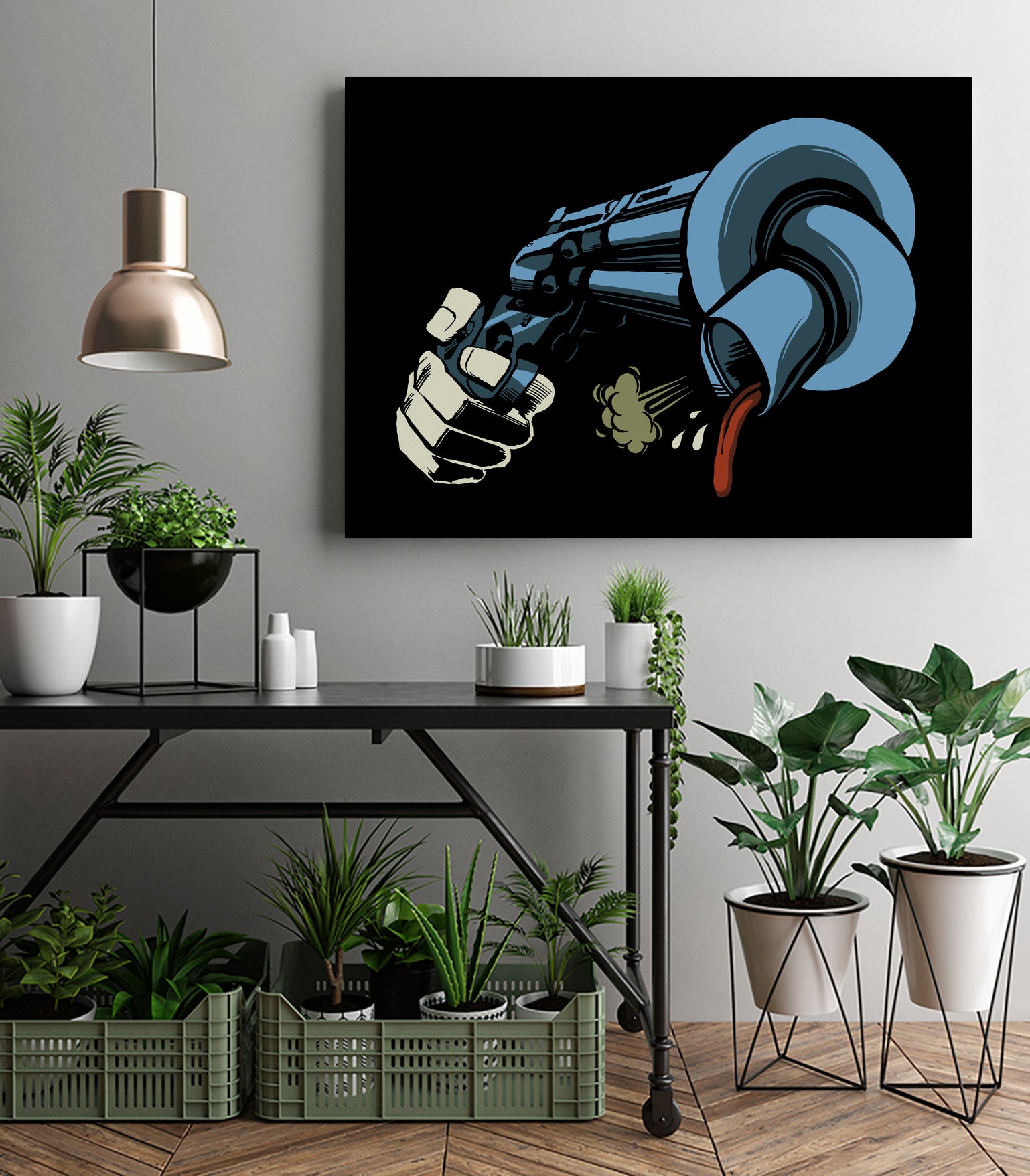 Crooked Gun by Bily Mariano da Luz on GIANT ART - black vector illustration