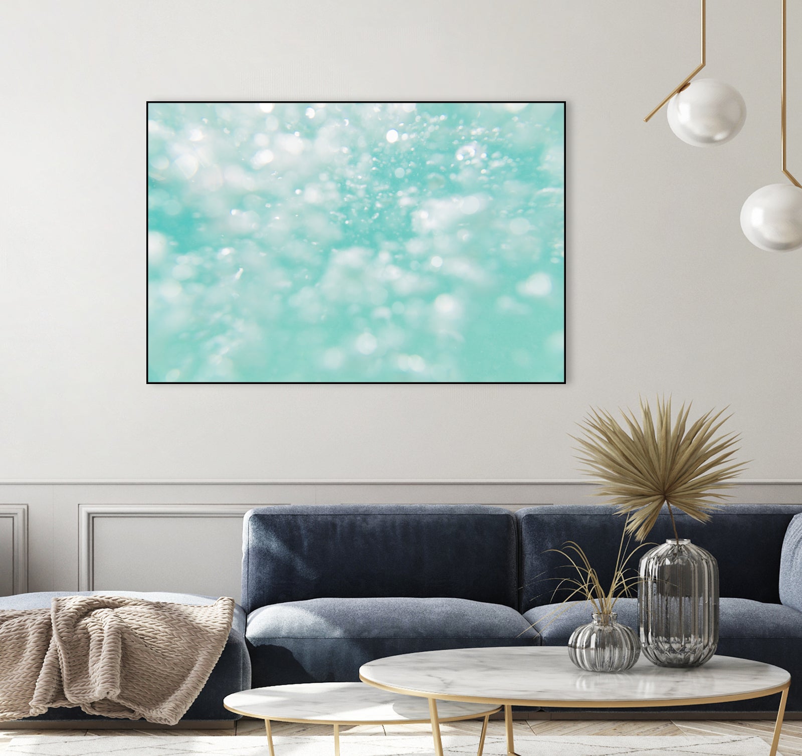 Underwater Caribbean Bubbles Dream 1 by AnitasBellasArt on GIANT ART - blue coastal