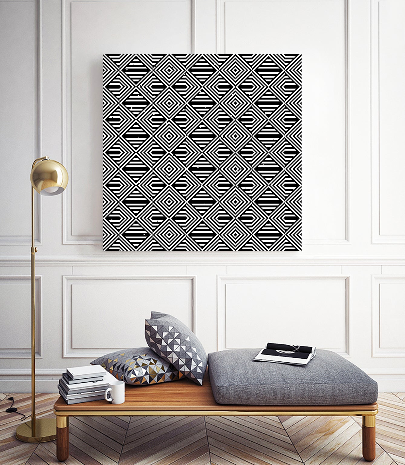 Pattern with striped lines by Divin Creador on GIANT ART - black vector illustration