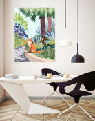 Fox in The Garden | Animals Wildlife Botanical Nature by Uma Gokhale on GIANT ART - orange digital painting