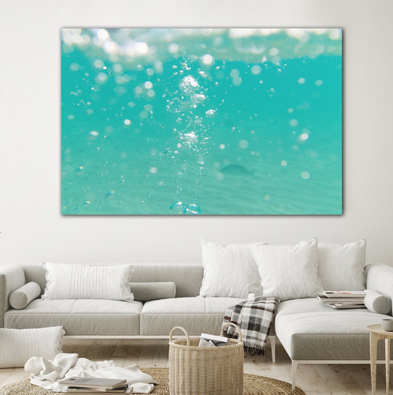 Underwater Caribbean Bubbles Dream 2 by ©AnitasBellasArt on GIANT ART - blue coastal sea,ocean,turquoise,water