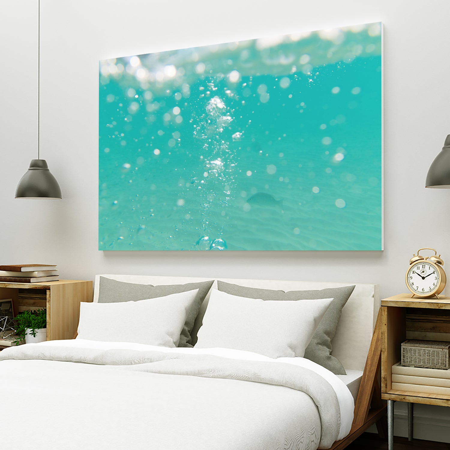 Underwater Caribbean Bubbles Dream 2 by ©AnitasBellasArt on GIANT ART - blue coastal sea,ocean,turquoise,water