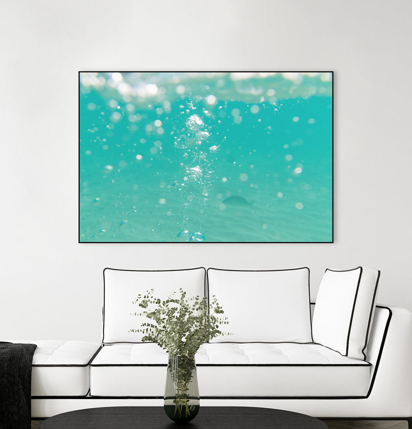 Underwater Caribbean Bubbles Dream 2 by ©AnitasBellasArt on GIANT ART - blue coastal sea,ocean,turquoise,water