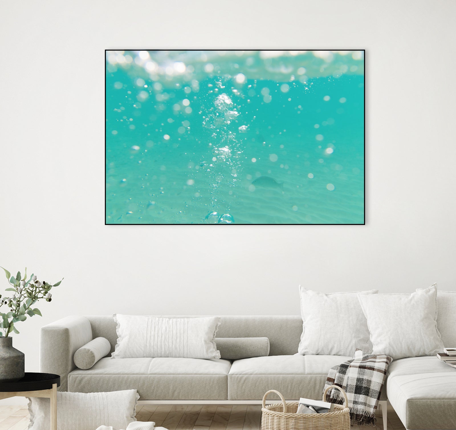 Underwater Caribbean Bubbles Dream 2 by ©AnitasBellasArt on GIANT ART - blue coastal sea,ocean,turquoise,water