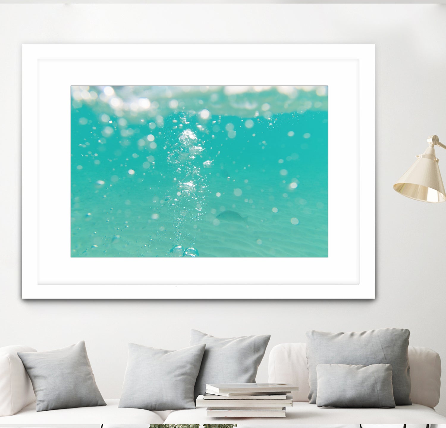 Underwater Caribbean Bubbles Dream 2 by ©AnitasBellasArt on GIANT ART - blue coastal sea,ocean,turquoise,water