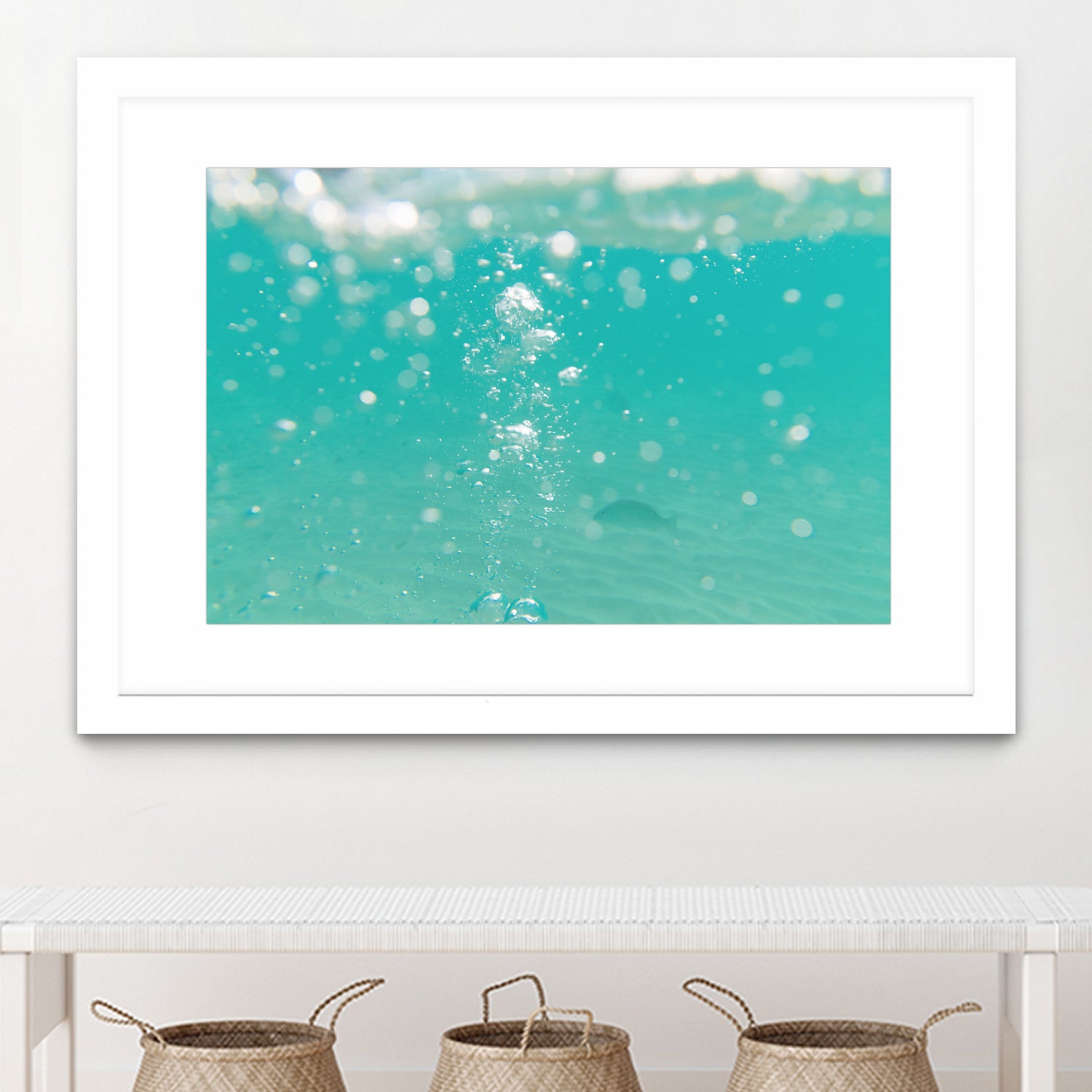 Underwater Caribbean Bubbles Dream 2 by ©AnitasBellasArt on GIANT ART - blue coastal sea,ocean,turquoise,water