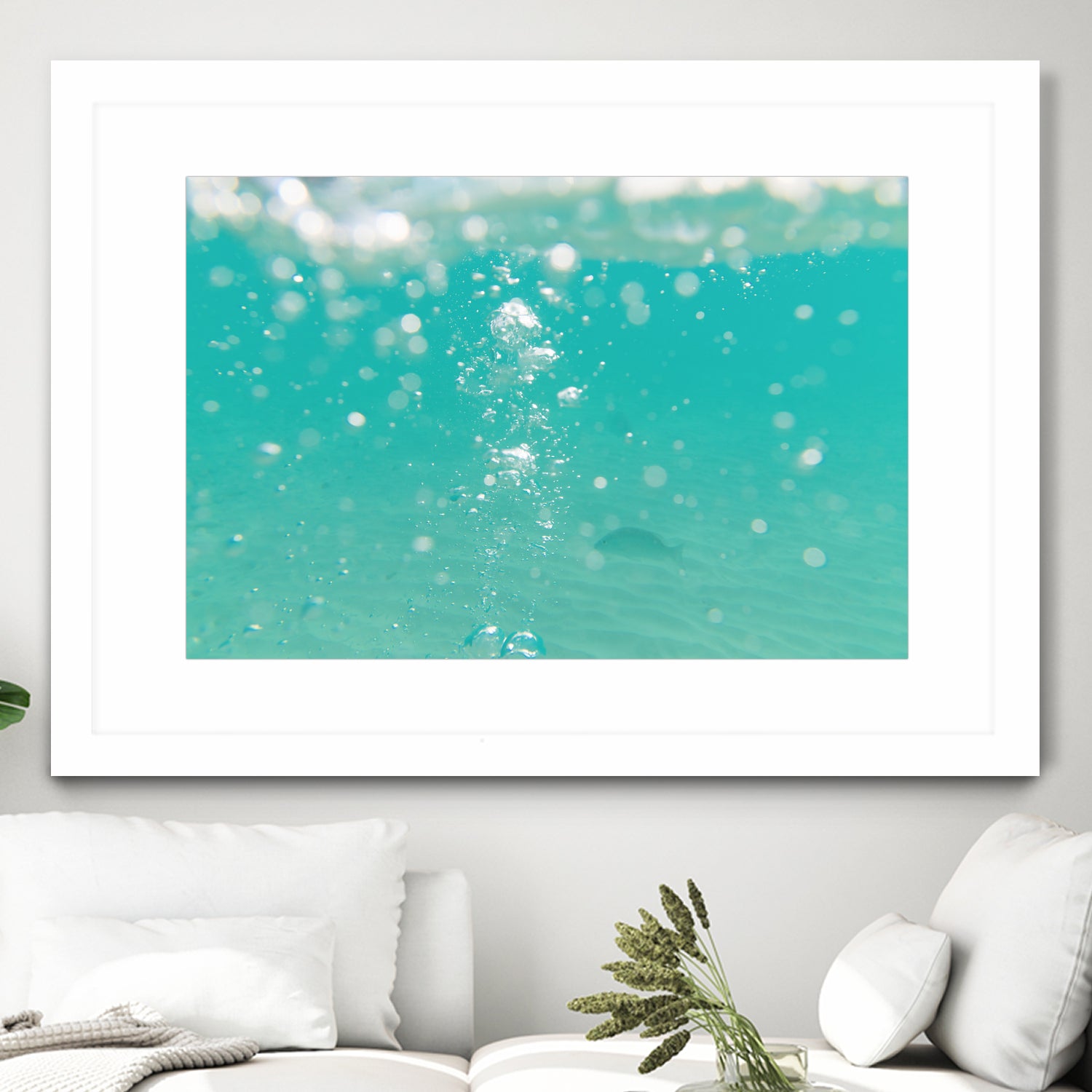 Underwater Caribbean Bubbles Dream 2 by ©AnitasBellasArt on GIANT ART - blue coastal sea,ocean,turquoise,water