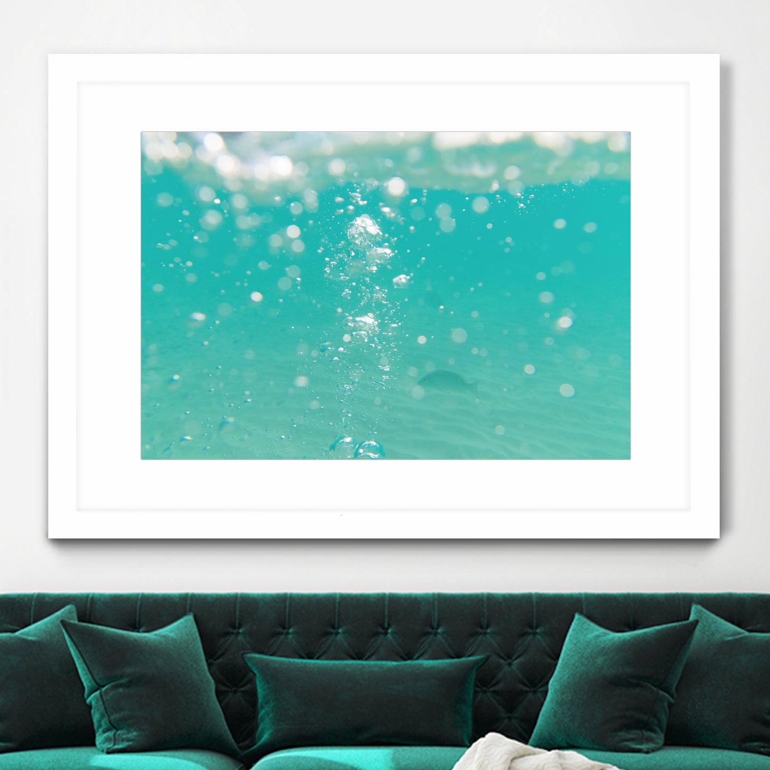Underwater Caribbean Bubbles Dream 2 by ©AnitasBellasArt on GIANT ART - blue coastal sea,ocean,turquoise,water