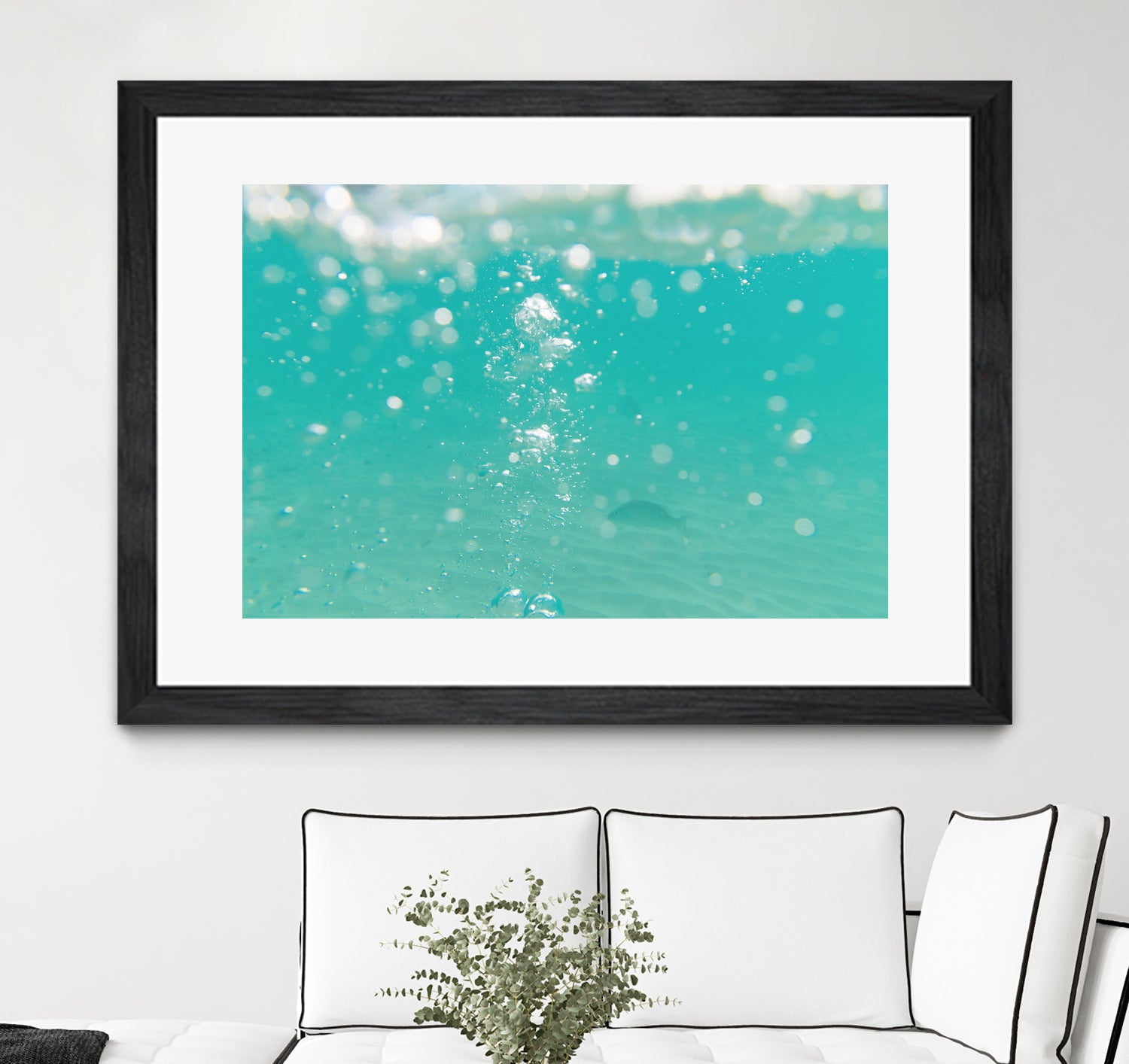 Underwater Caribbean Bubbles Dream 2 by ©AnitasBellasArt on GIANT ART - blue coastal sea,ocean,turquoise,water