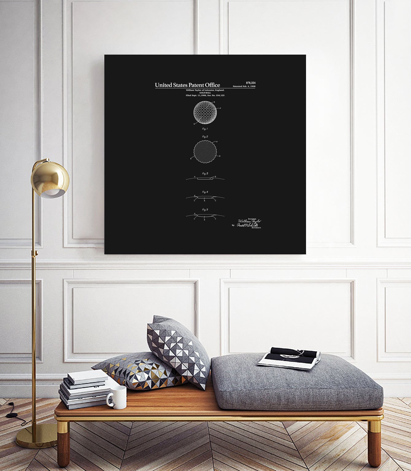 Golf Ball Patent - Black by Finlay McNevin on GIANT ART - black typography
