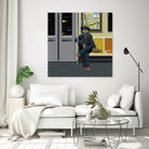 NYC Subway Portrait 001 by Christopher Pace on GIANT ART - fuchsia digital drawing