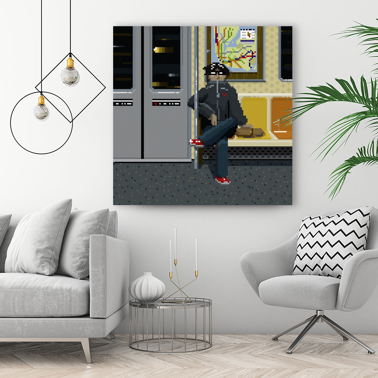 NYC Subway Portrait 001 by Christopher Pace on GIANT ART - fuchsia digital drawing