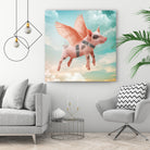 Little pig Can Fly by Vin Zzep on GIANT ART - white photo illustration