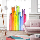 Rainbow of Cats by Olga Shvartsur on GIANT ART - pink mixed media
