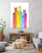 Rainbow of Cats by Olga Shvartsur on GIANT ART - pink mixed media
