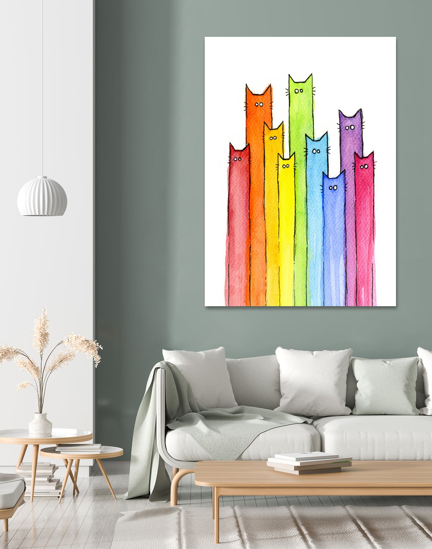 Rainbow of Cats by Olga Shvartsur on GIANT ART - pink mixed media