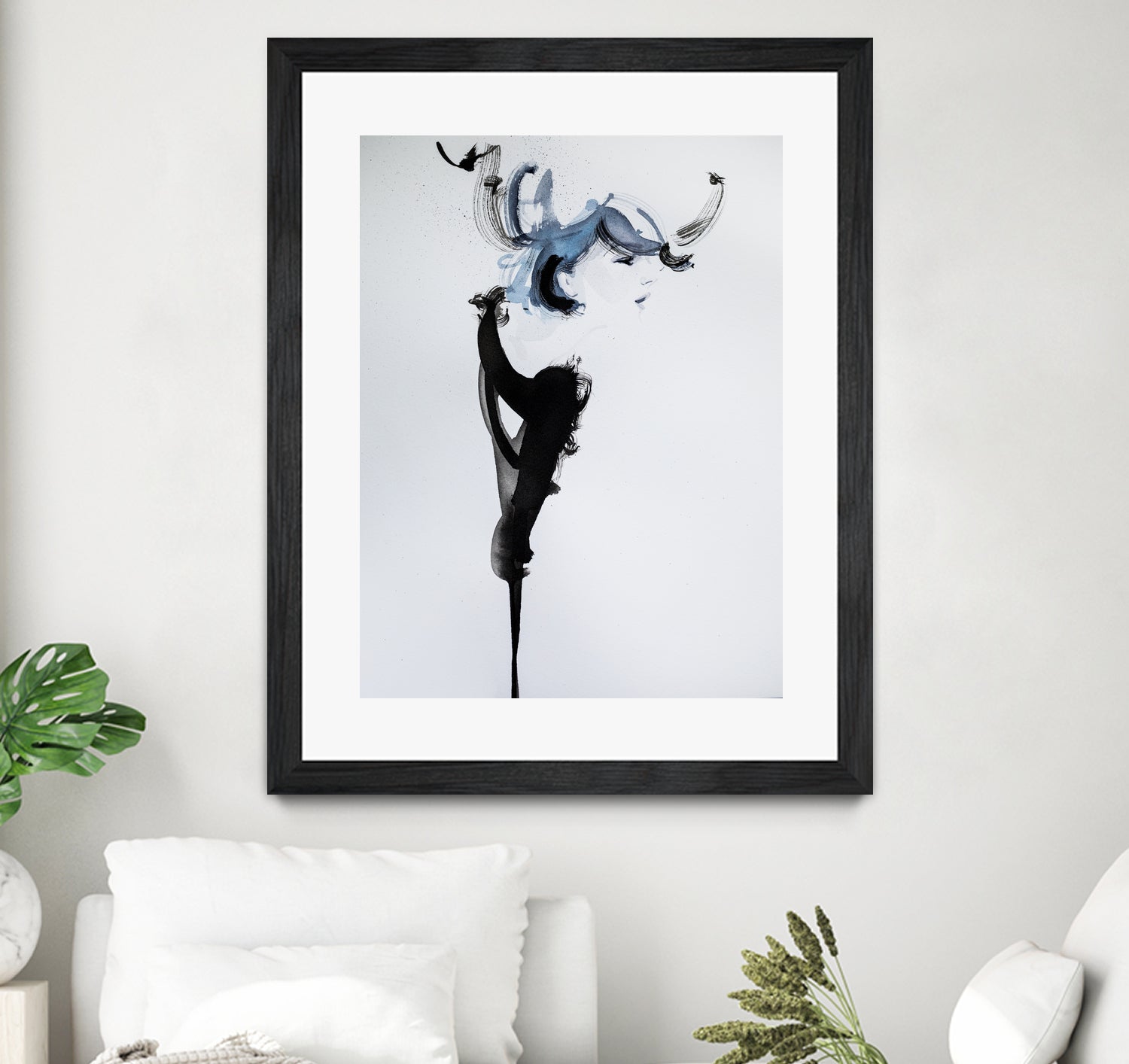 Fashion watercolor portrait by enmo enmo lin on GIANT ART - white photo illustration