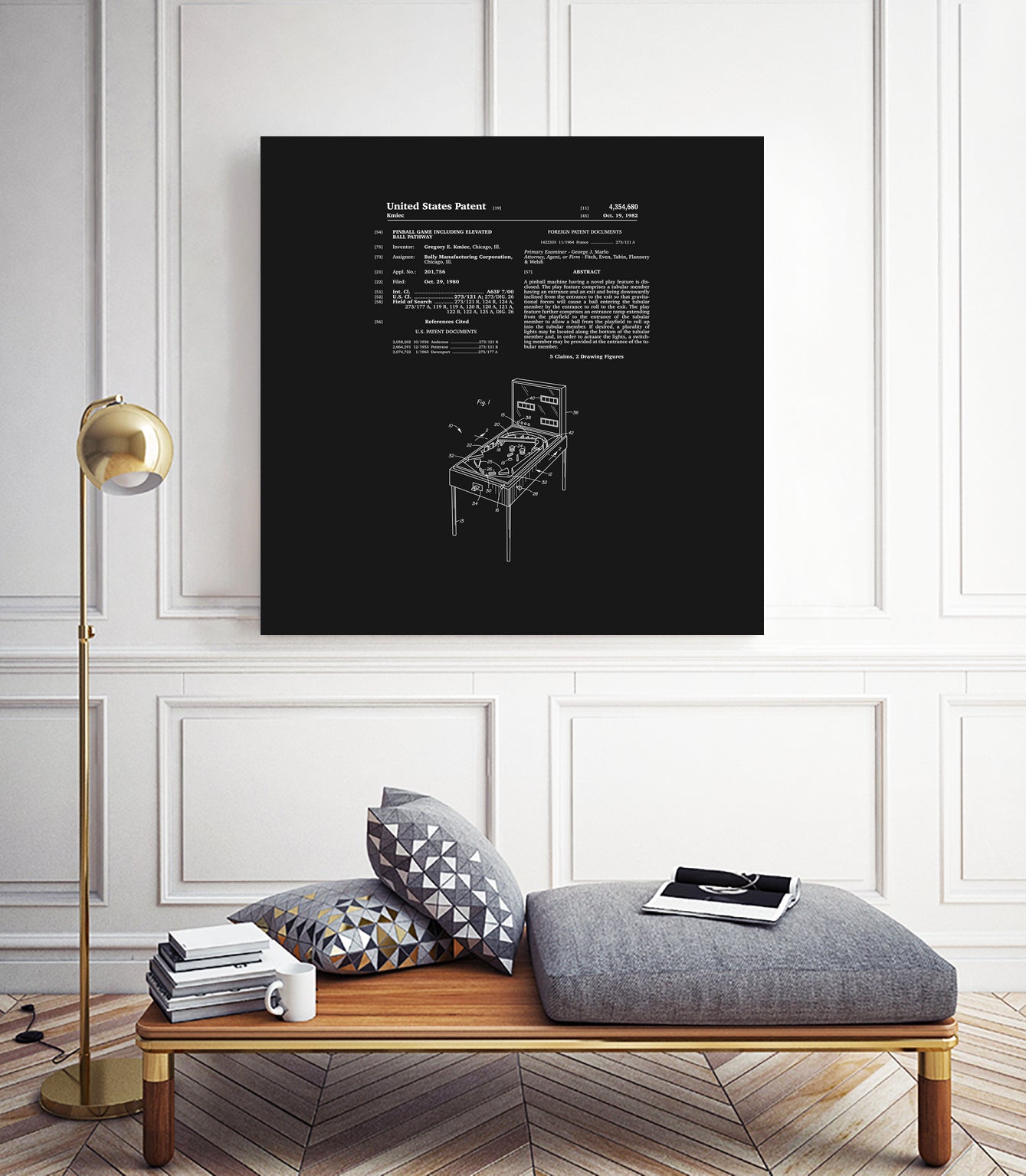 Pinball Machine Patent - Black by Finlay McNevin on GIANT ART - black typography