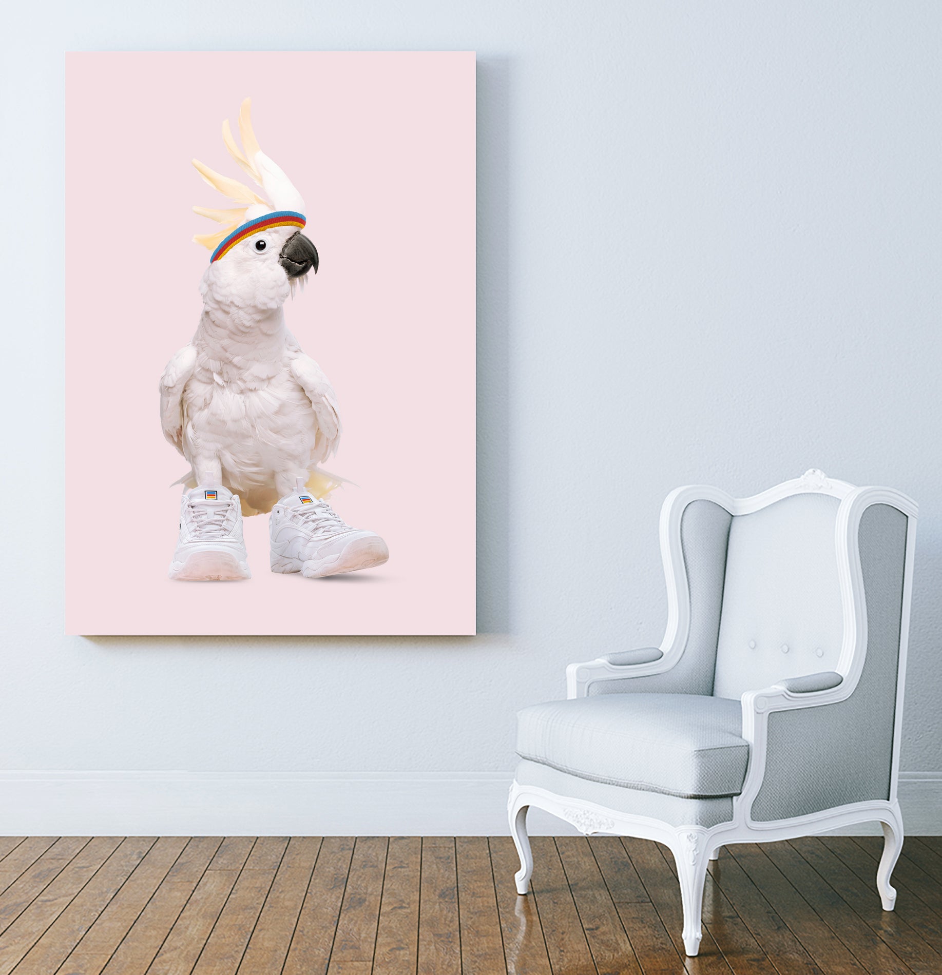 SNEAKER COCKATOO by Jonas Loose on GIANT ART - pink photo manipulation