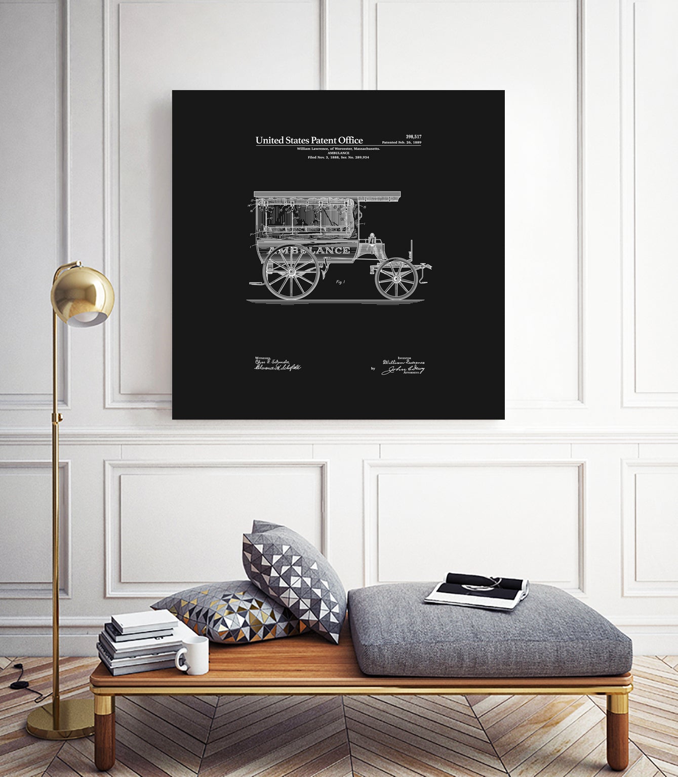 Ambulance Patent - Black by Finlay McNevin on GIANT ART - black typography