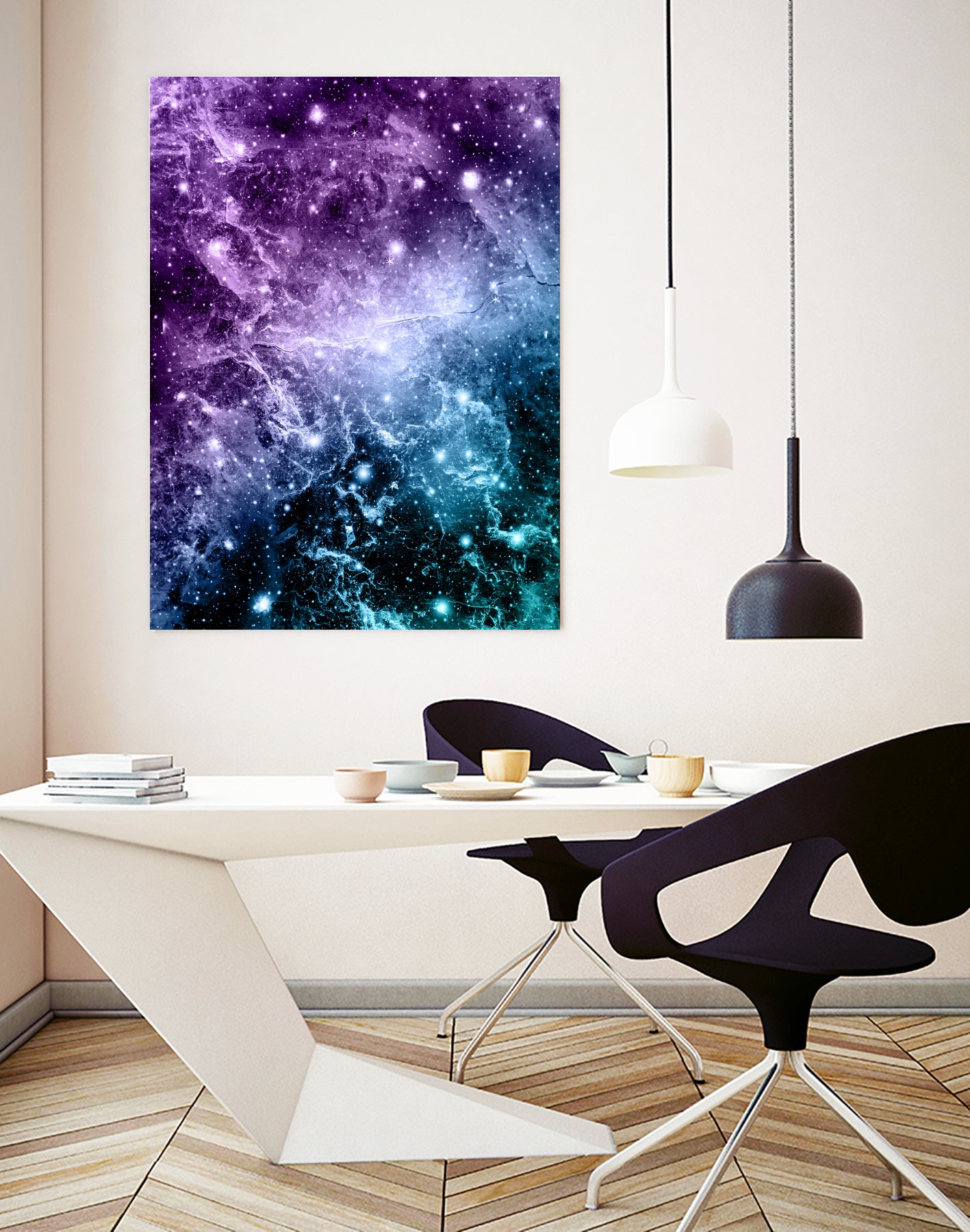Purple Teal Galaxy Nebula Dream #4 #decor #art by Anita & Bella Jantz on GIANT ART - fuchsia photo illustration