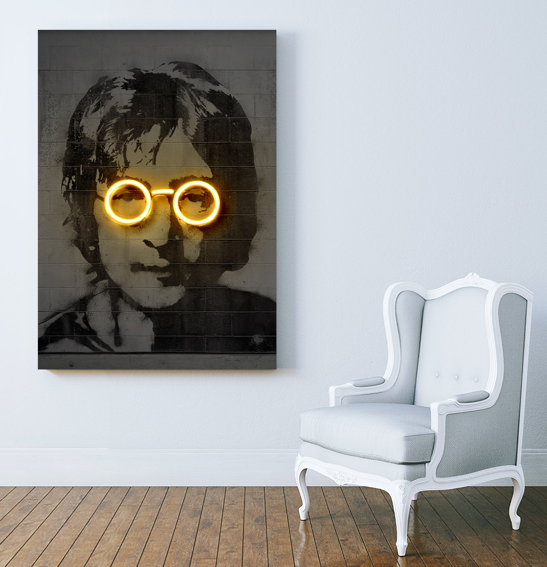 John Lennon by Octavian Mihai Mielu on GIANT ART - yellow photo manipulation