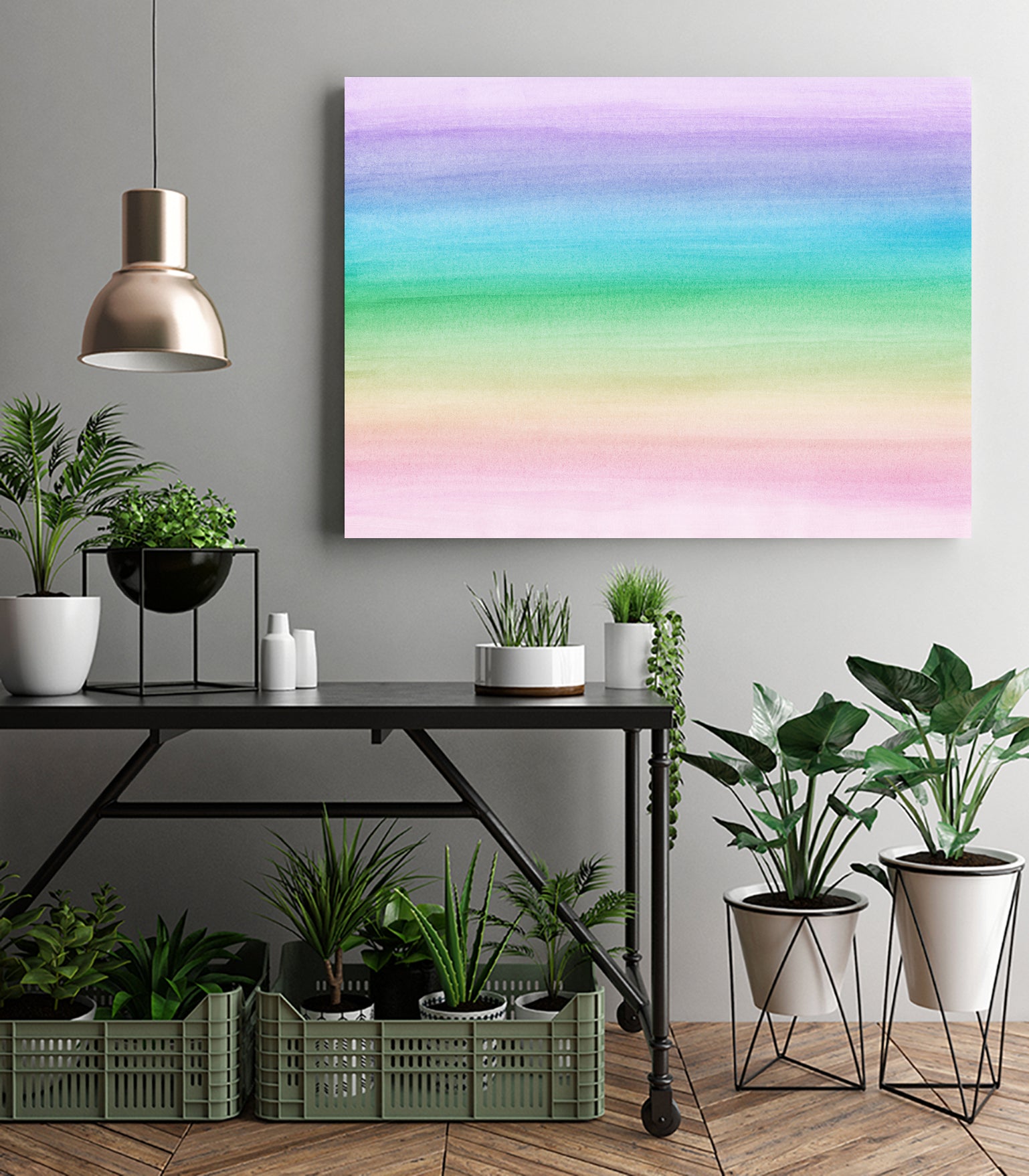 Pastel Unicorn Rainbow Watercolor Dream #1 #painting by Anita & Bella Jantz on GIANT ART - fuchsia digital painting